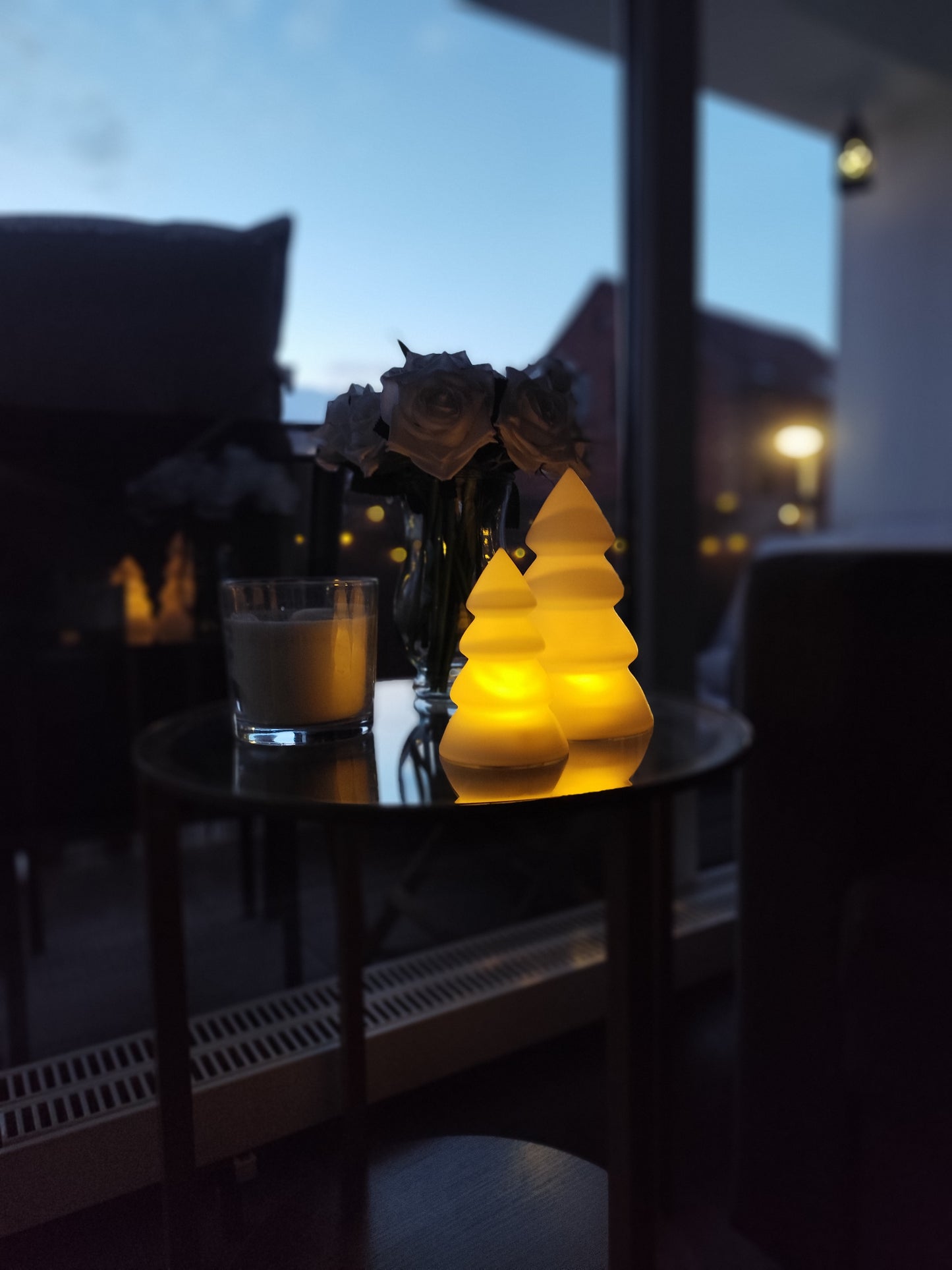 Winter Tree Luminary Duo