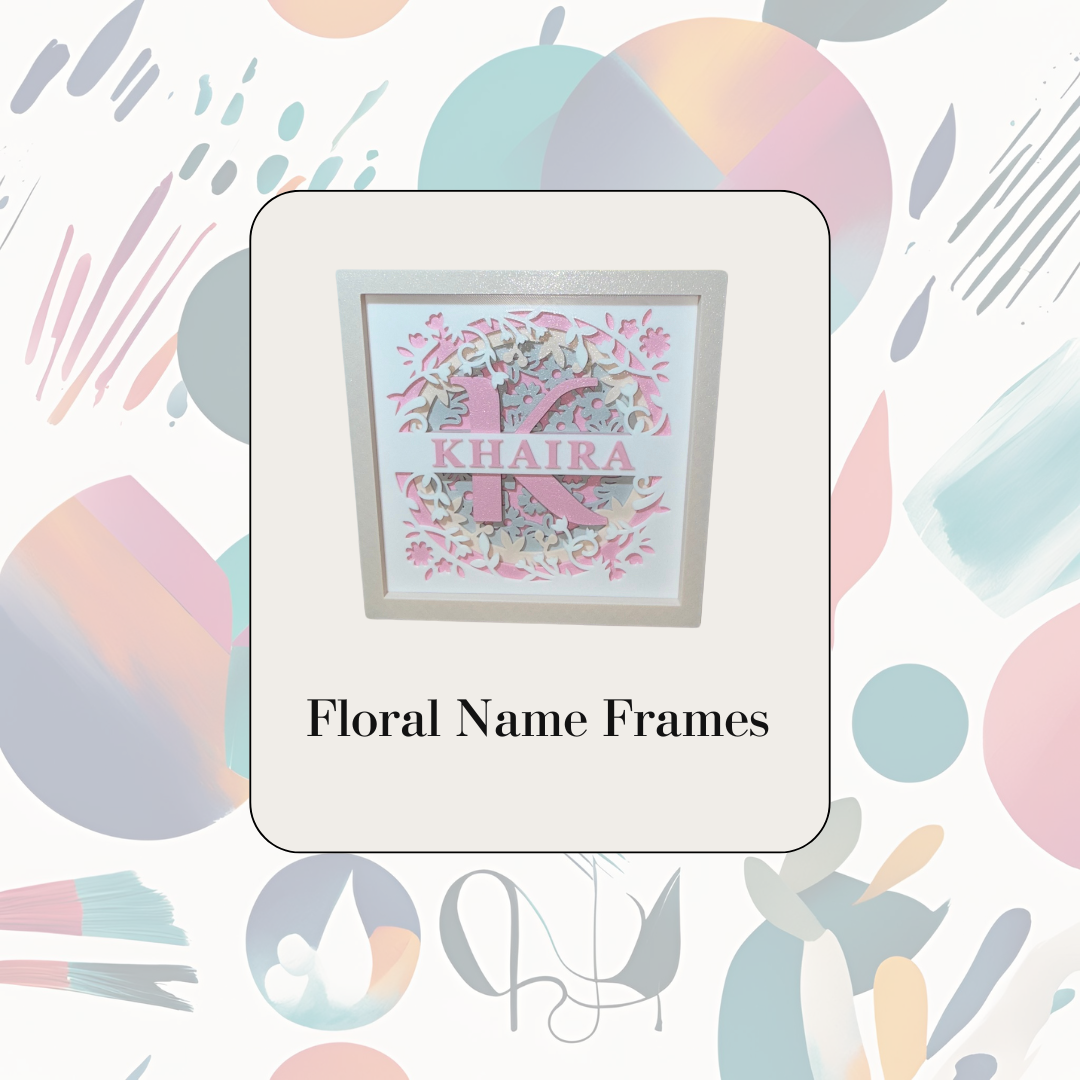 Floral Name Frames