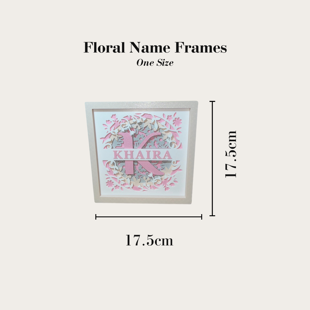 Floral Name Frames