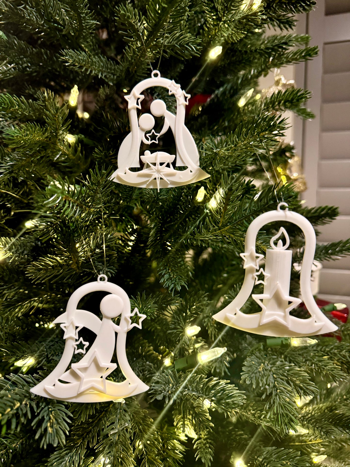 Elegant Christmas Bell Ornaments – Set of 3
