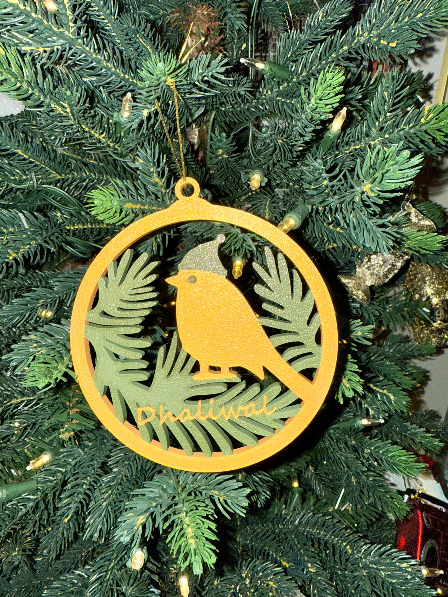Personalised Robin Ornament with Name