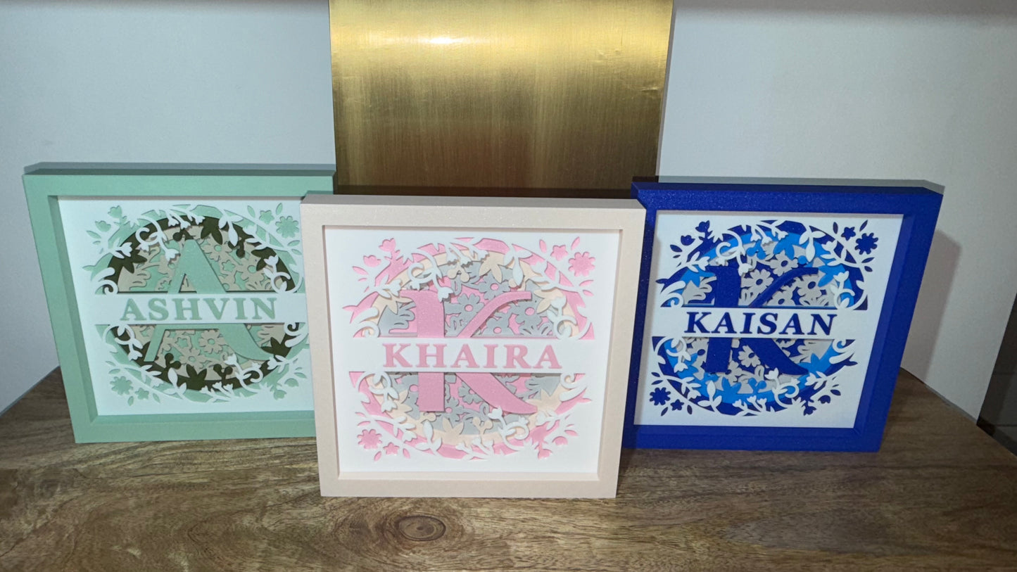 Floral Name Frames