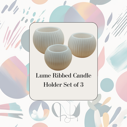 Lume Ribbed Candle Holder Set of 3