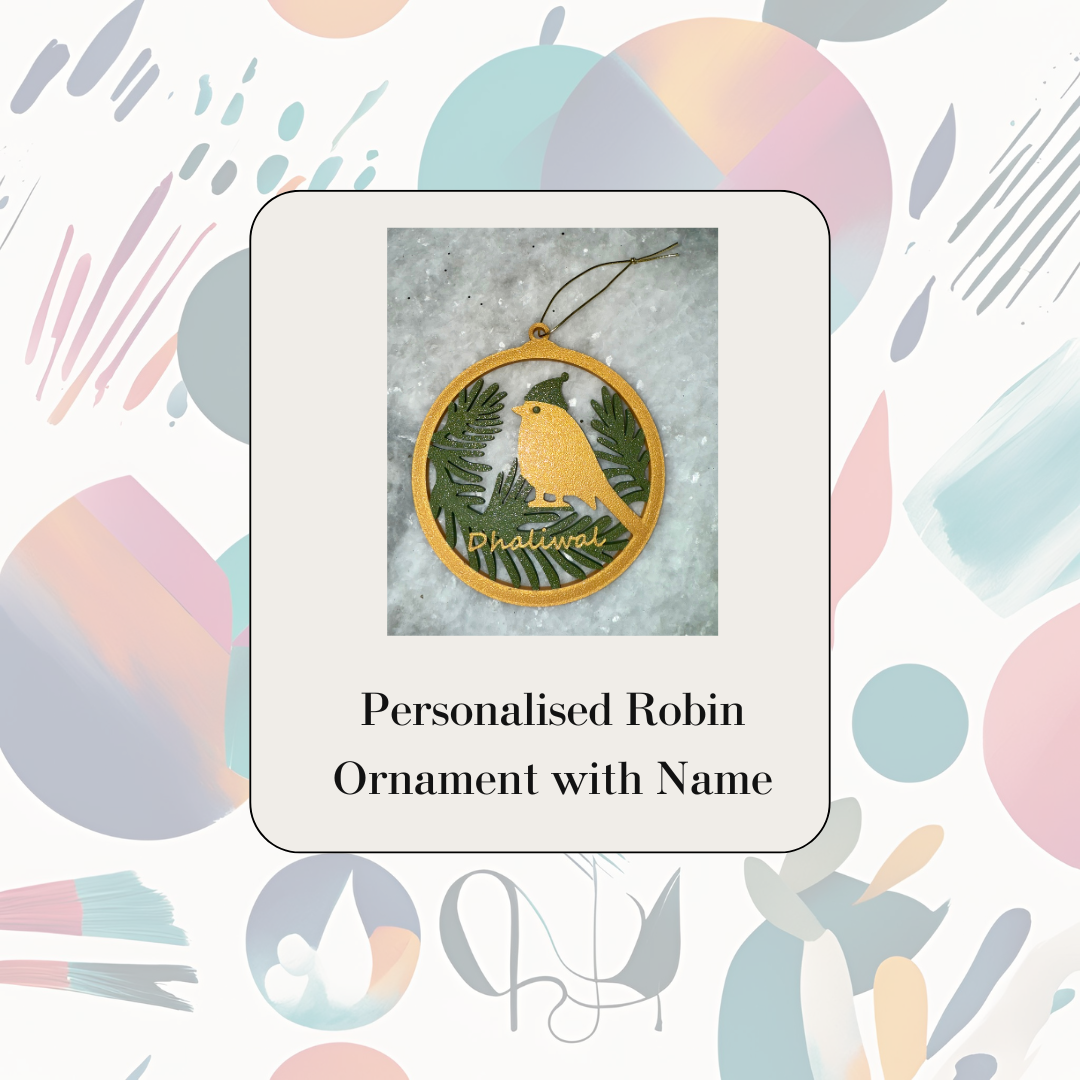 Personalised Robin Ornament with Name