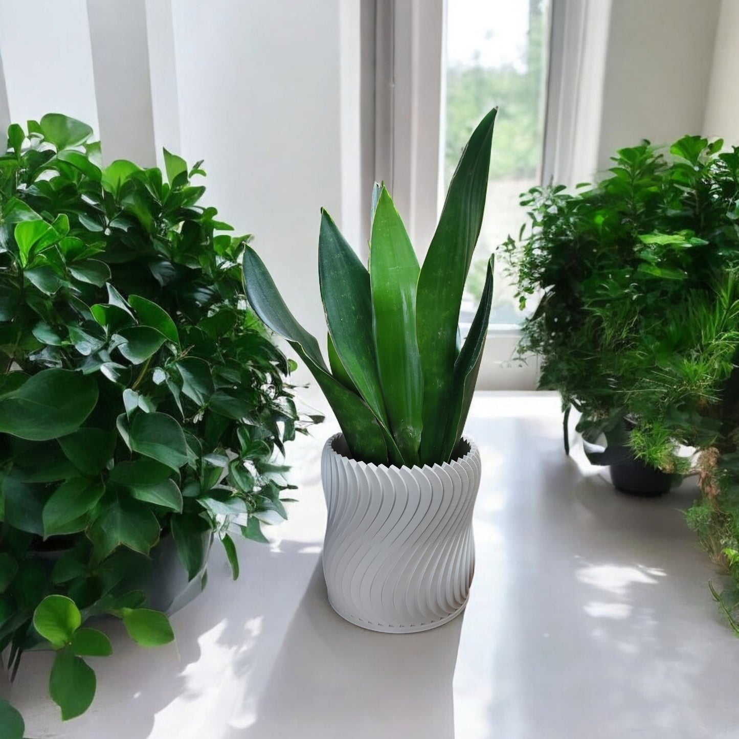Spiral Ribbed Planter