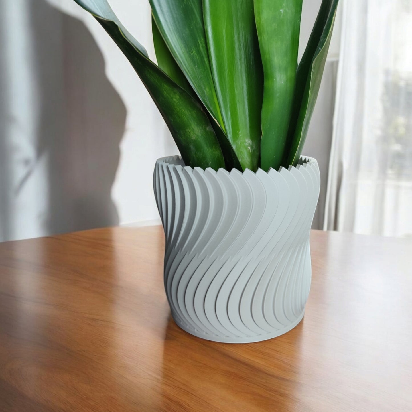 Spiral Ribbed Planter